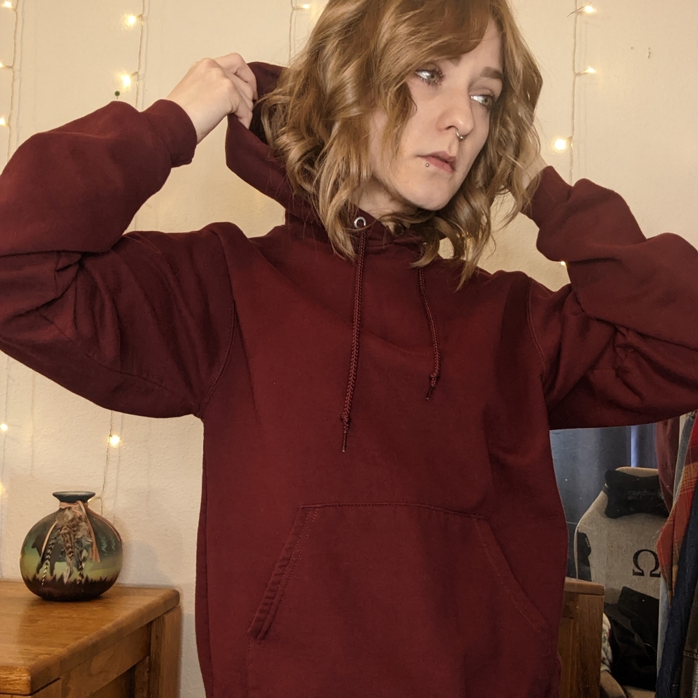 CHAMPION Burgundy Hooded Sweatshirt